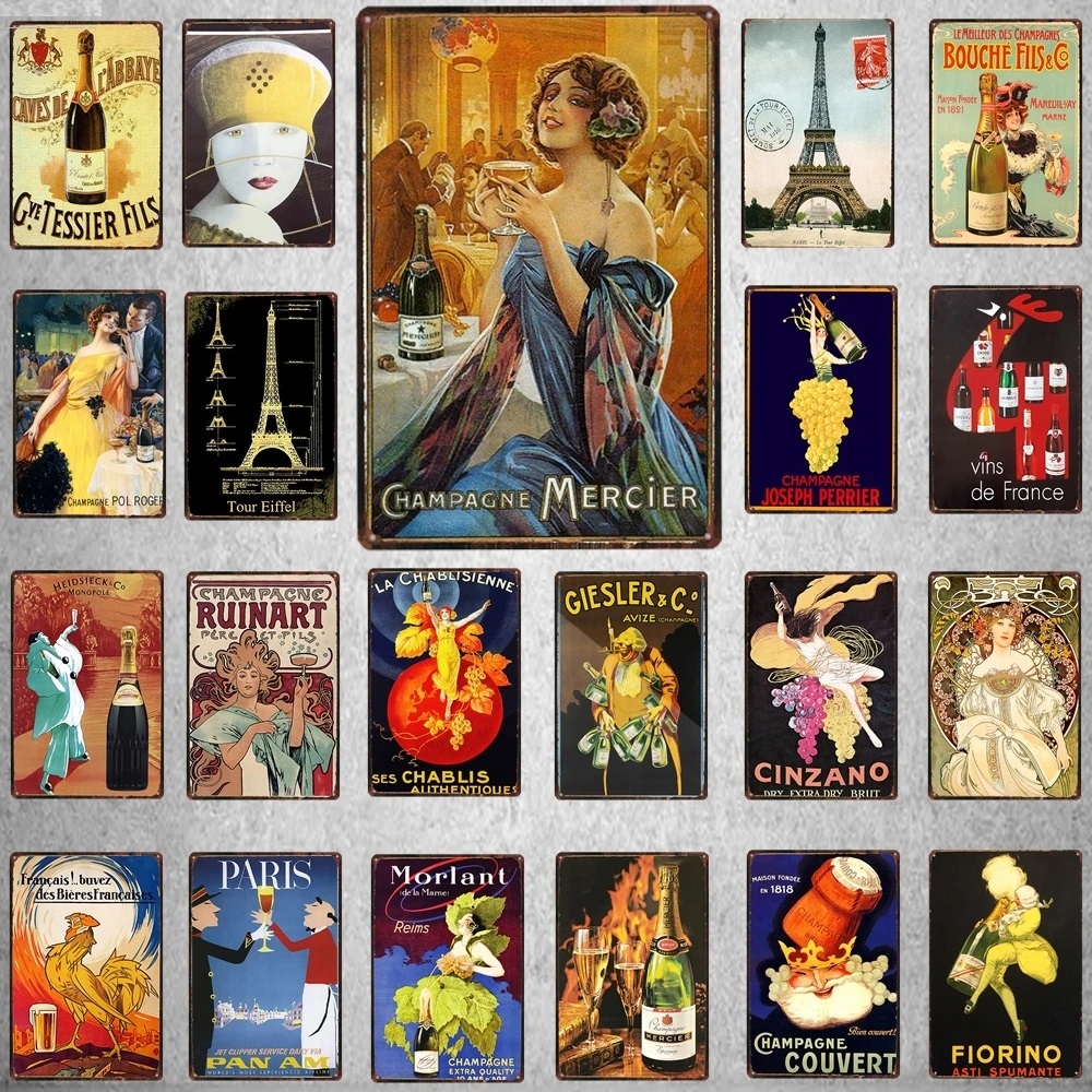 Champagne Wine Metal Tin Sign Win Poster Metal Painting France City Poster Vintage Travel Metal Plate For Wall Pub Cafe Home Craft Decor Man Cave Decor Size 30X20cm w01
Champagne Wine Metal Tin Sign Win Poster Metal Painting France City Poster Vintage Travel Metal Plate For Wall Pub Cafe Home Craft Decor Man Cave Decor Size 30X20cm w01