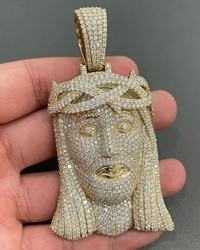 10K gold sier iced out hip hop rapper jewelry men dia moissanite Jesus pendant
