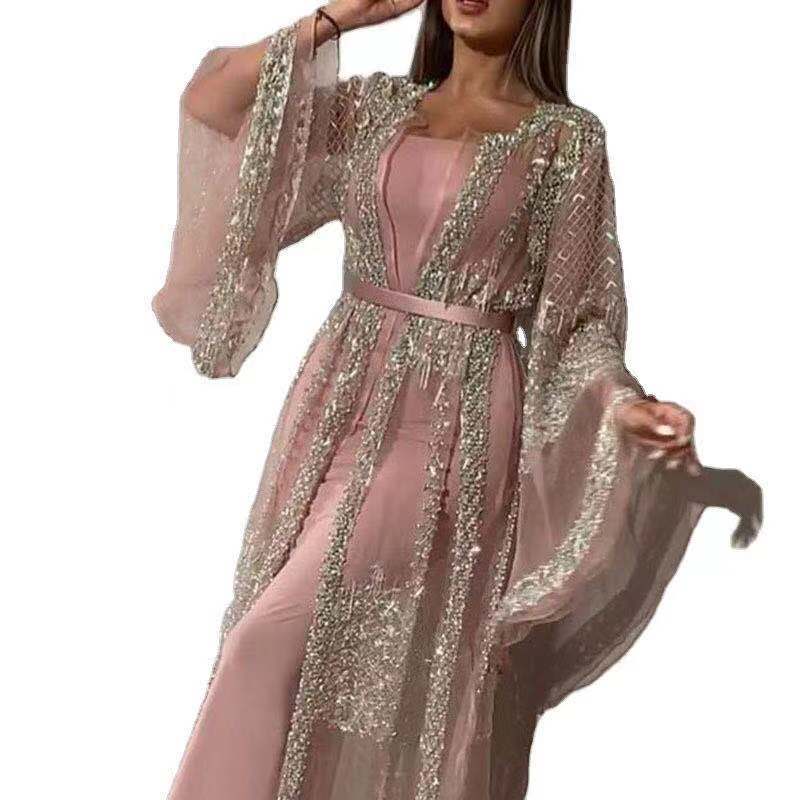 Ethnic Clothing 2023 Abaya Dubai Muslim Dress Luxury High Class Sequins Embroidery Lace Ramadan Kaftan Islam Kimono Women Turkish Eid Mubara
Ethnic Clothing 2023 Abaya Dubai Muslim Dress Luxury High Class Sequins Embroidery Lace Ramadan Kaftan Islam Kimono Women Turkish Eid Mubara