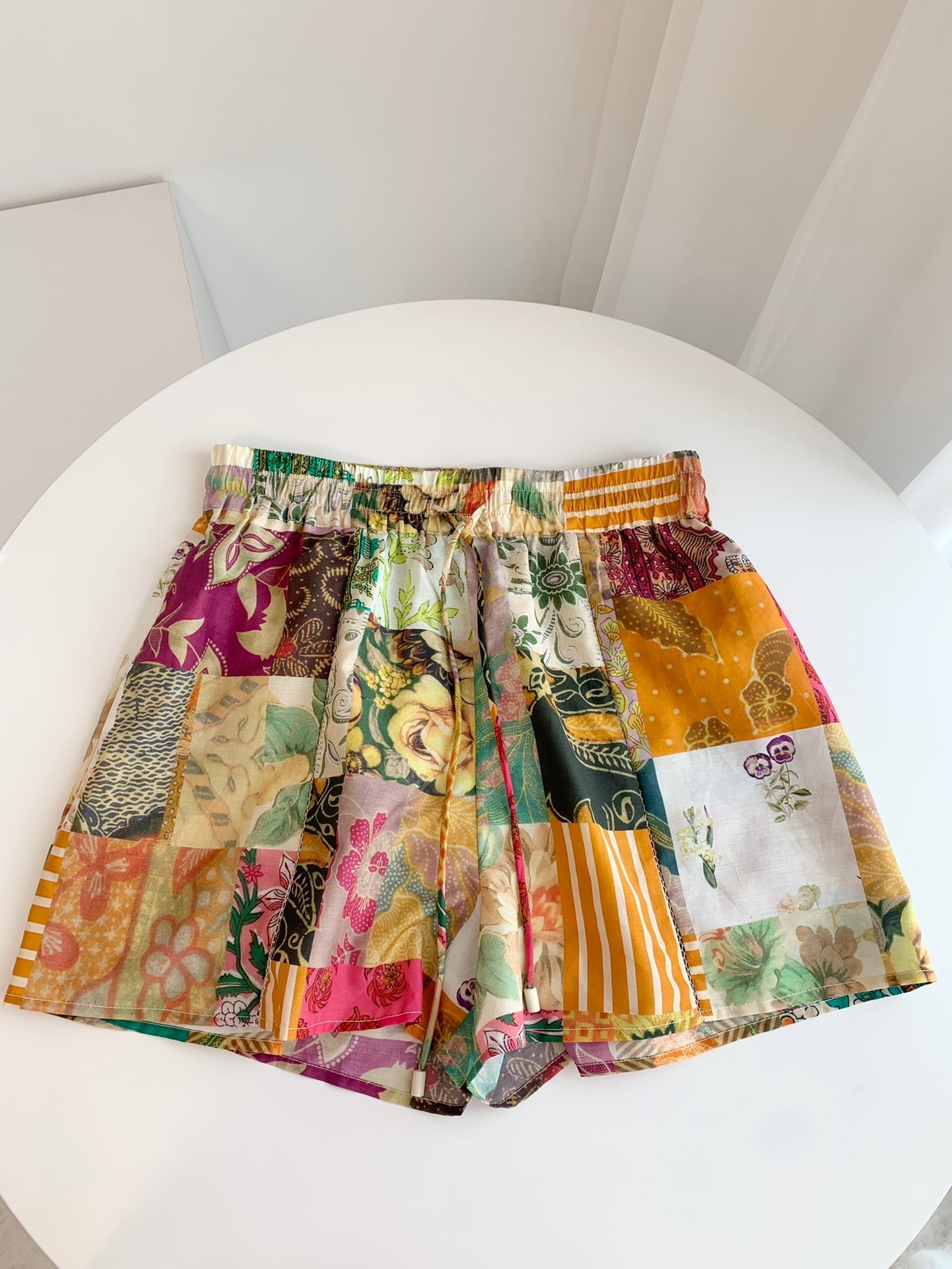 Womens Two Piece Pants Tingfly Women Summer Fashion Shorts Pants Set Single Breasted Button Up Lantern Sleeve Blouses Elastis Waist Pants Outfits Set 