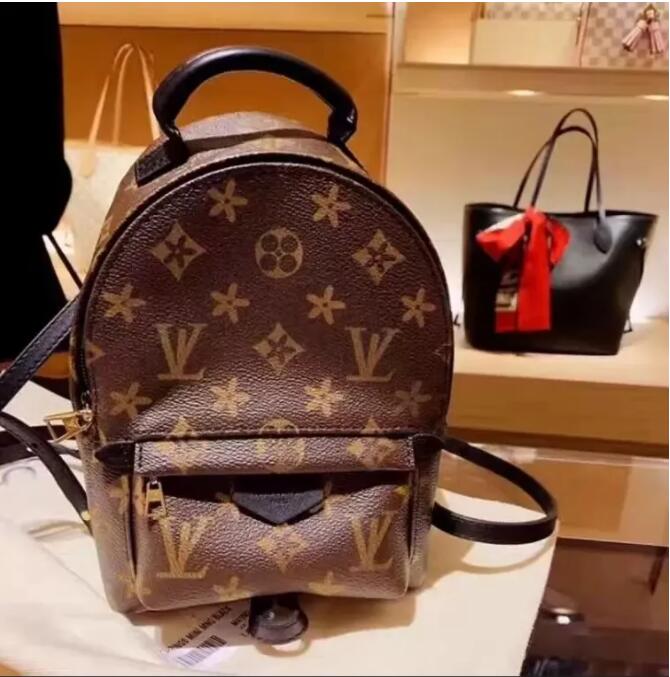 Hight quality Womens Evening Bags Backpack Mini leather book backpacks women printing leather backpack Palm Springs handbag bags PU Leather Brown plaid handbags