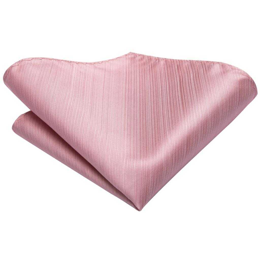 Elegant Necktie Bow Tie Set Rose Gold Pink Solid Silk Tie Handkerchief Cufflinks Perfect for Weddings Business and Parties L25092652MZ