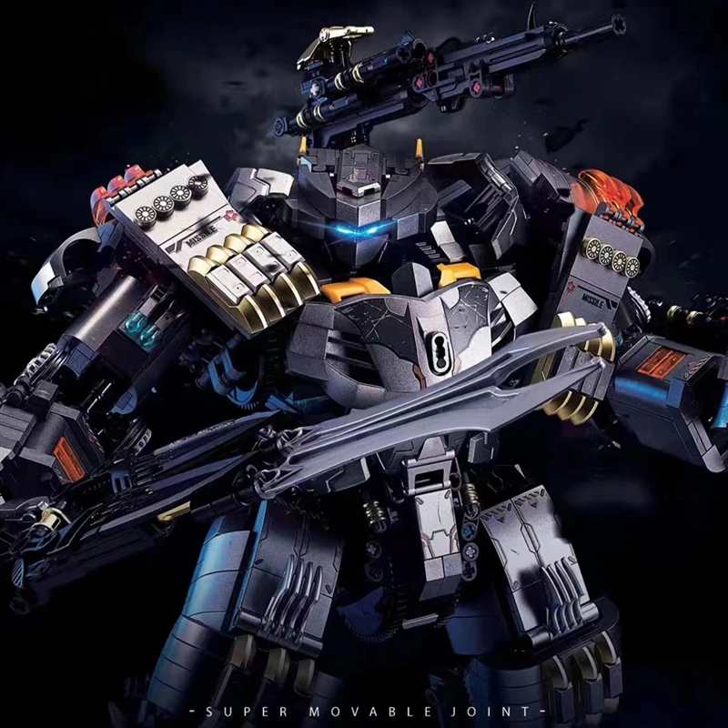 MOC League Heavy Bat Mecha Robot Building Blocks Difficulty Destroyer Fenrir Armor Super Heroes Batmach Assembly Children Christmas Gifts Boys Toys K8