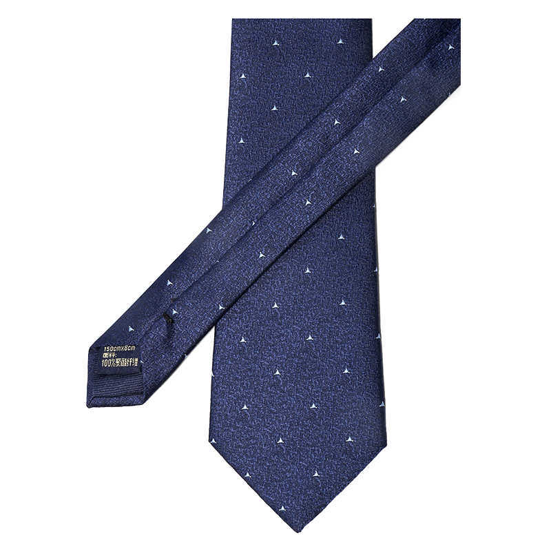 Necktie Bow Tie Woven Navy Blue Mens Tie Elegant Jquard Pattern 8CM Width Ideal for Weddings Business and Formal Events with Gift Box L2509262A68