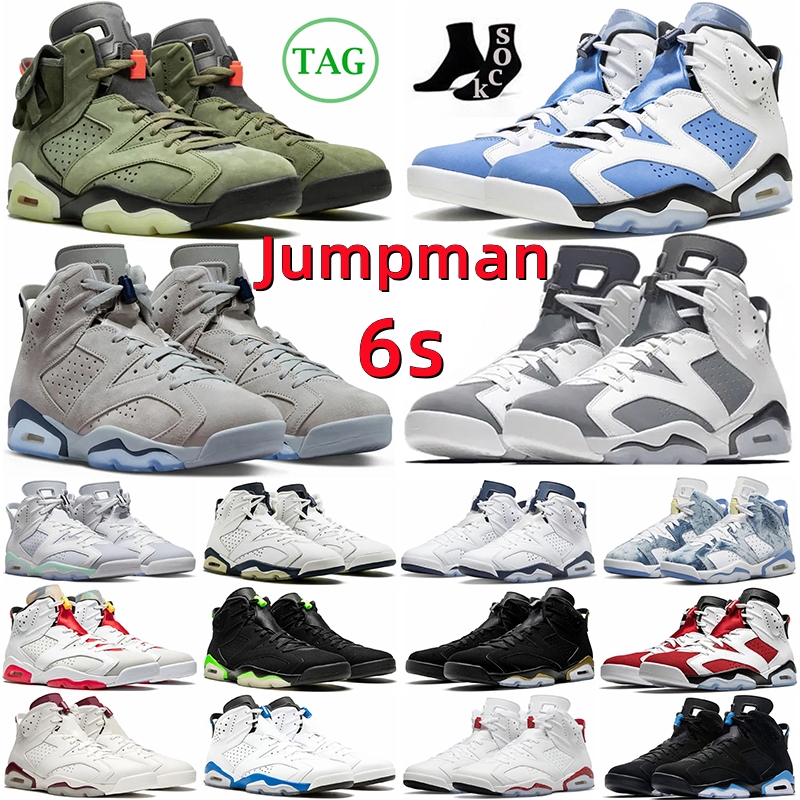 

Jumpman 6 6s mens Basketball Shoes Metallic Silver Georgetown UNC White Red Oreo Mint Foam Electric Green Midnight British Khaki Carmine Infrared men Sports Sneaker, 20