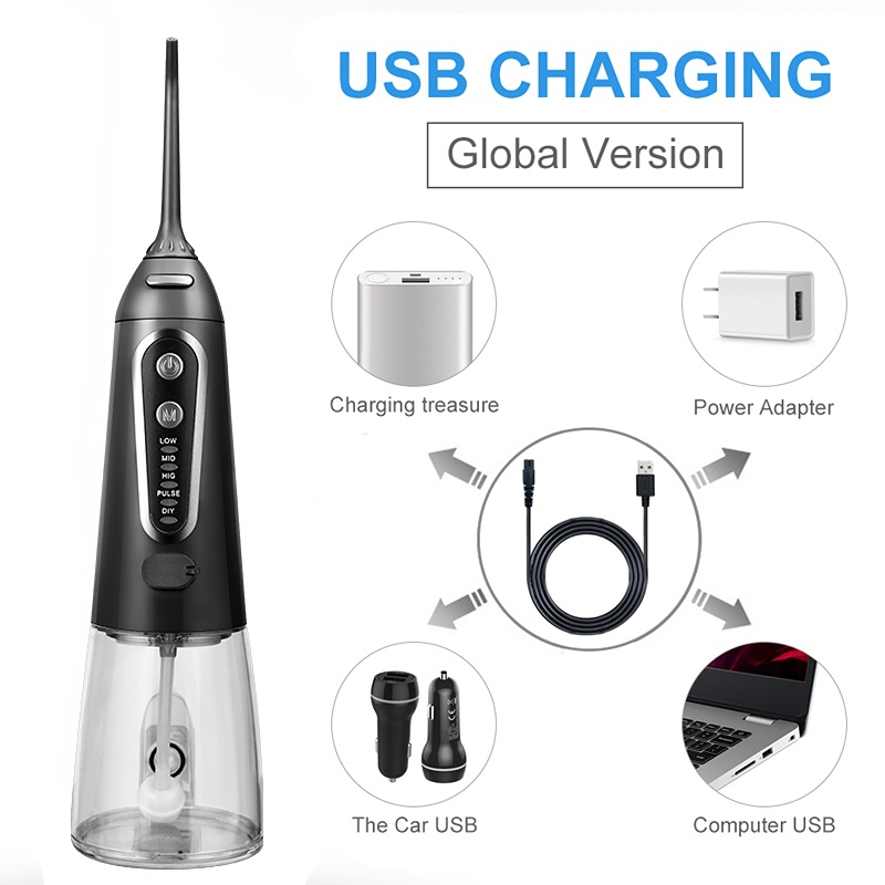 Other Oral Hygiene 5 Modes Oral Irrigator USB Rechargeable Water Floss Portable Dental Water Flosser Jet 300ml Irrigator Dental Teeth Cleaner6 Jet 230
