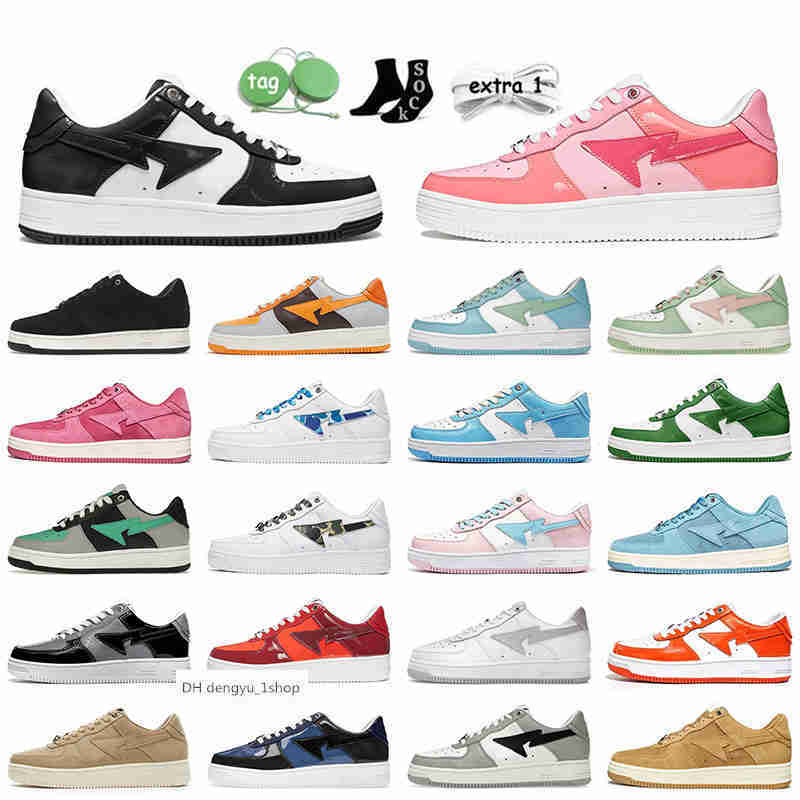 2022 Designer Bapestas Sta Mens Womens Casual Shoes Sk8 Low ABC Camo Stars MC Captain Blue Green Black Pink Sneakers OG air shoe