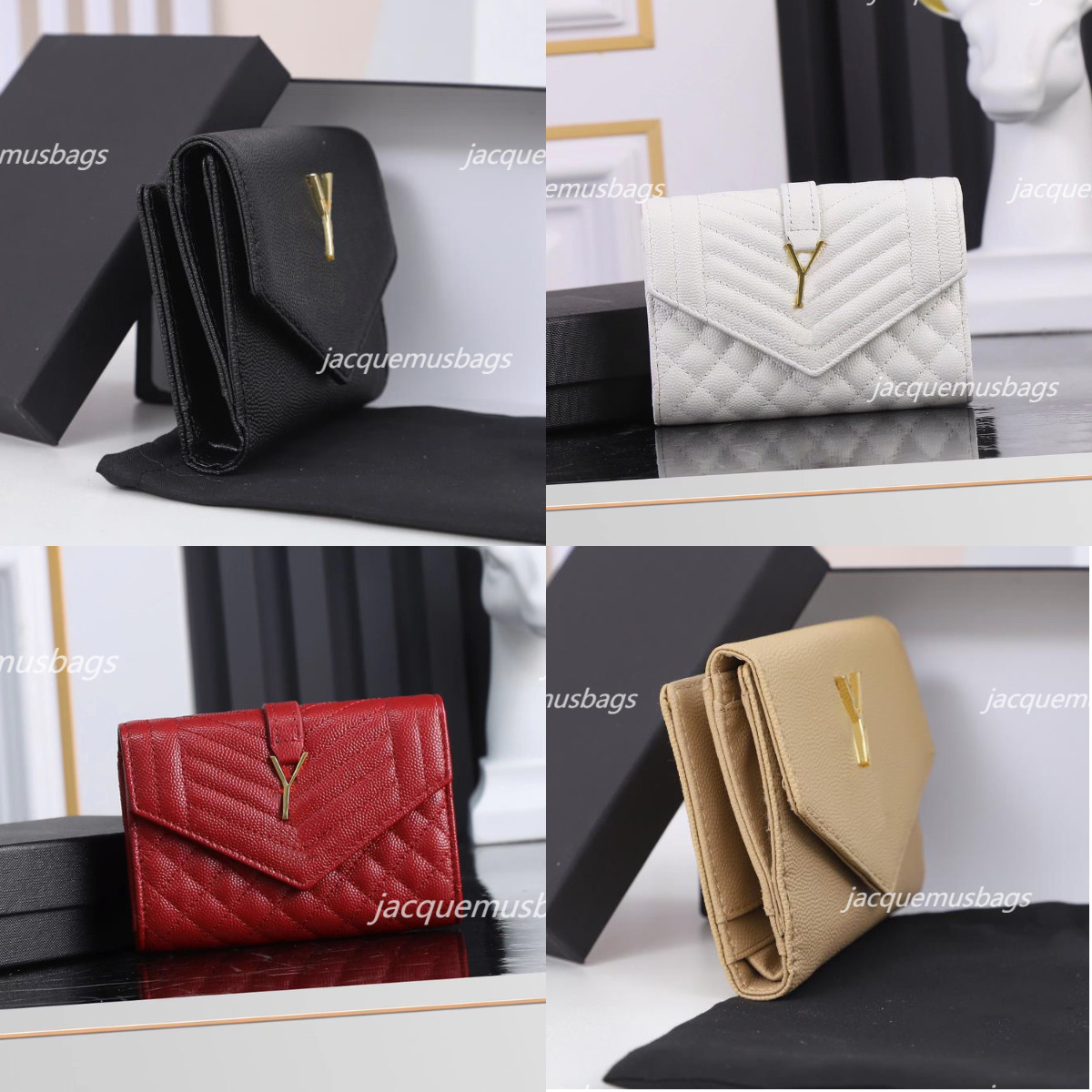 Cassandre Matelasse Compact Tri Fold Wallet Designer Luxury Cassandra Wallets Cion Purse Handlebag Saints Cash Grain De Poudre Embossed Leather Card Holder, Color 4
Cassandre Matelasse Compact Tri Fold Wallet Designer Luxury Cassandra Wallets Cion Purse Handlebag Saints Cash Grain De Poudre Embossed Leather Card Holder, Color 4