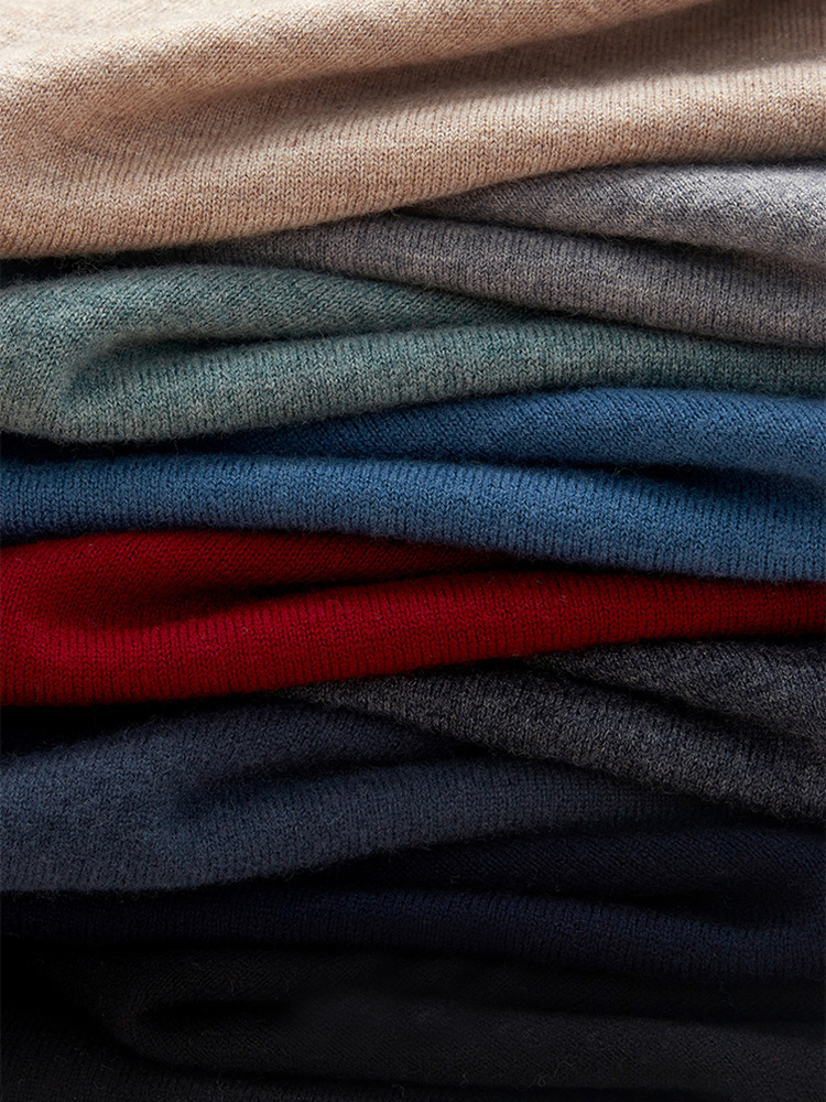 Men's Sweaters SuyaDream Mens Sweaters 100%Merino Wool 3 Necks Plain Pullovers Fall Winter Basic Top for Man Black Blue Grey 230228