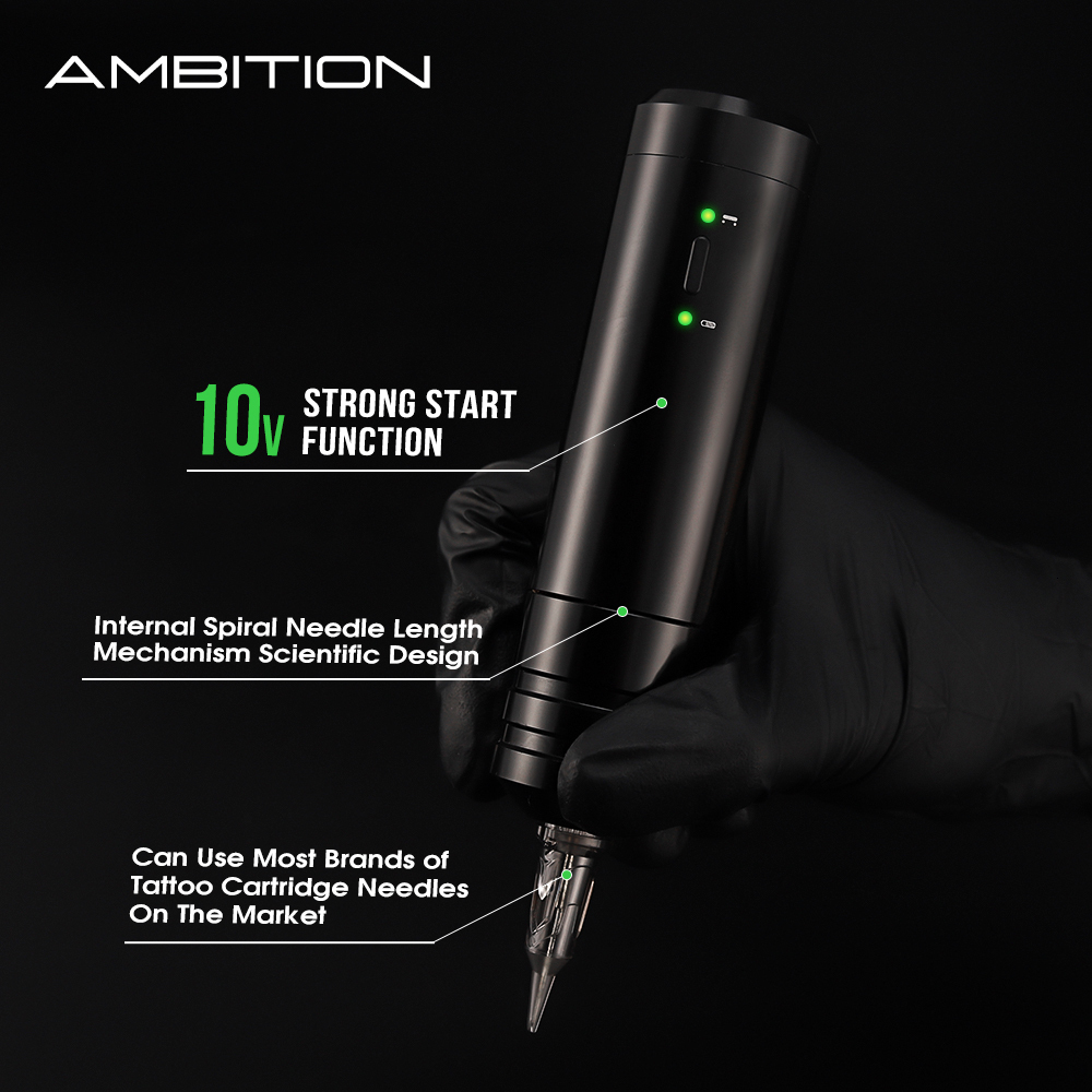 Tattoo Machine Ambition Sol Nova Unlimited Wireless Tattoo Pen Machine 4mm Stroke for Tattoo Artist Body Art 230227