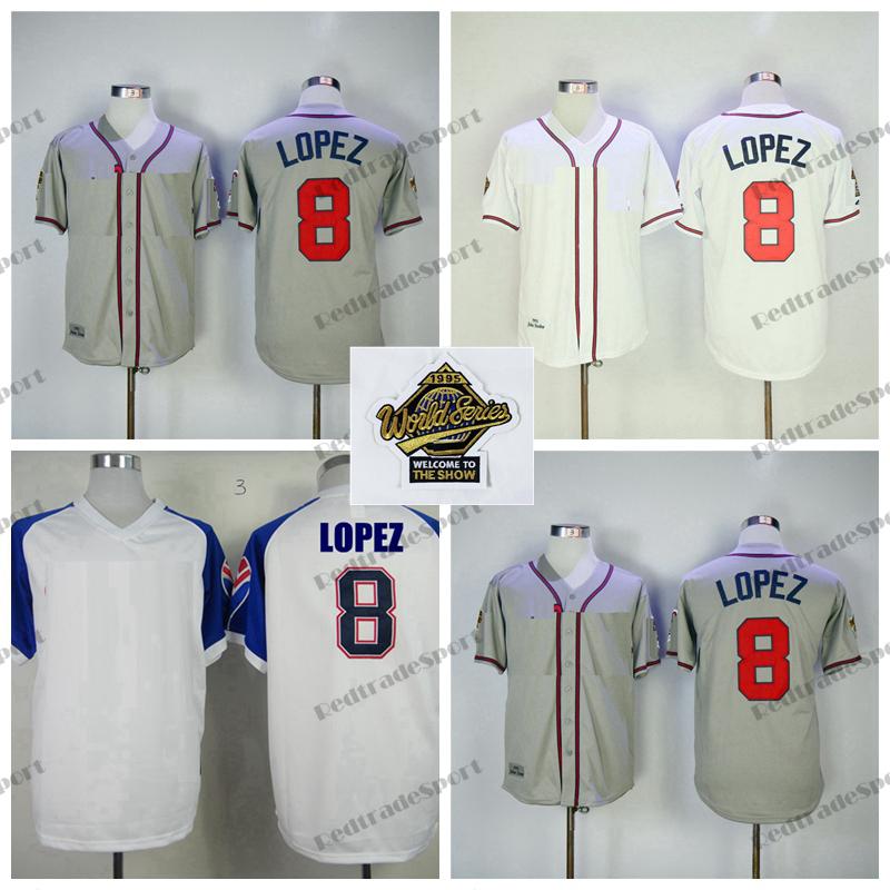 Mens 8 Javier Lopez Baseball Jerseys Vintage 1995 WS White Grey Navy Blue White Stitched Shirts
Mens 8 Javier Lopez Baseball Jerseys Vintage 1995 WS White Grey Navy Blue White Stitched Shirts