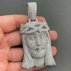 10K gold sier iced out hip hop rapper jewelry men dia moissanite Jesus pendant