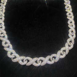 Necklace moissanite chain cuban link chainFull Iced Out Classic Box Clasp Moissanite Hip Hop Men Jewelry Cuban Necklace Diamond Chain