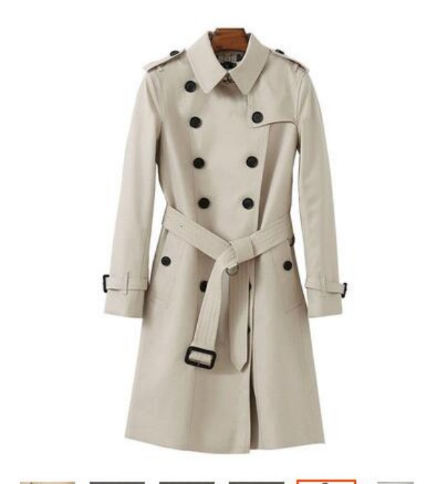 WITH LOGO British Style Trench Coat For Women New Women's Coats Spring And Autumn Double Button Over Coat Long Plus Size XS-3XL Women's Tren