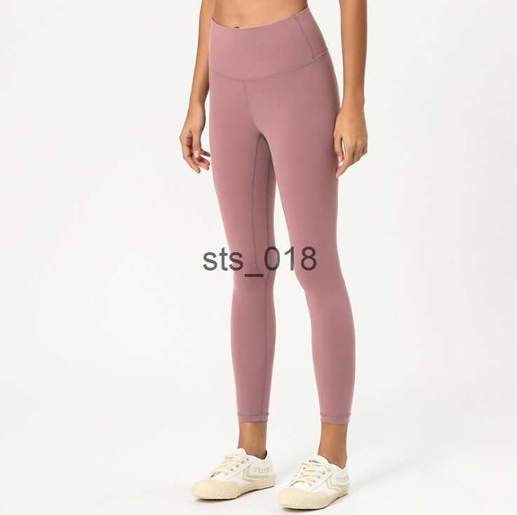 Yoga Outfit LL Solid Color Women Yoga pants High Waist Sports Gym Wear Leggings Elastic Fitness Lady Outdoor Sports Pants T230228