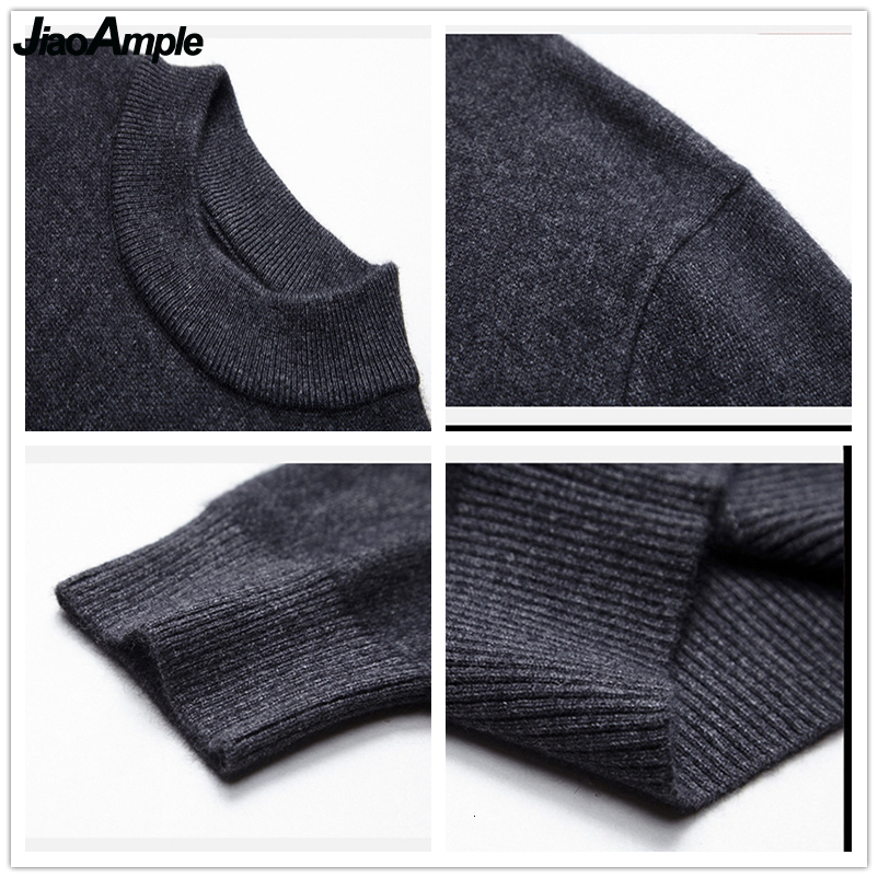 Men's Autumn Winter Soft Warm Knitted Sweater Classic Joker Solid Black Mock Neck Long Sleeve Pullovers Man Fashion Casual Tops 230228