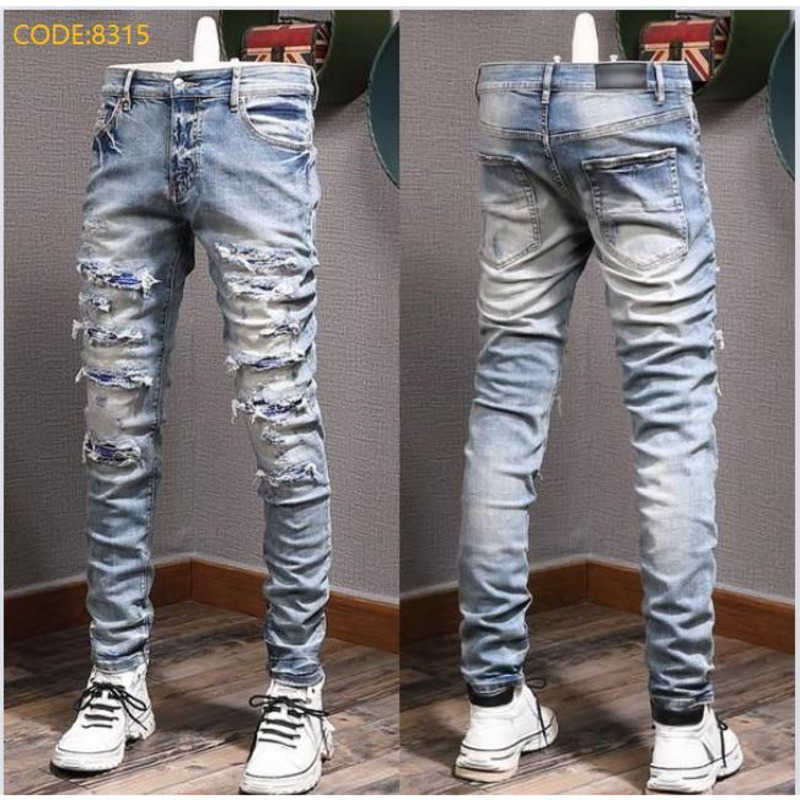 Designer Mens Jeans Fashion Holes Denim Pants Hip Hop Distressed Zipper Trousers For Male, Amr-8299
Designer Mens Jeans Fashion Holes Denim Pants Hip Hop Distressed Zipper Trousers For Male, Amr-8299