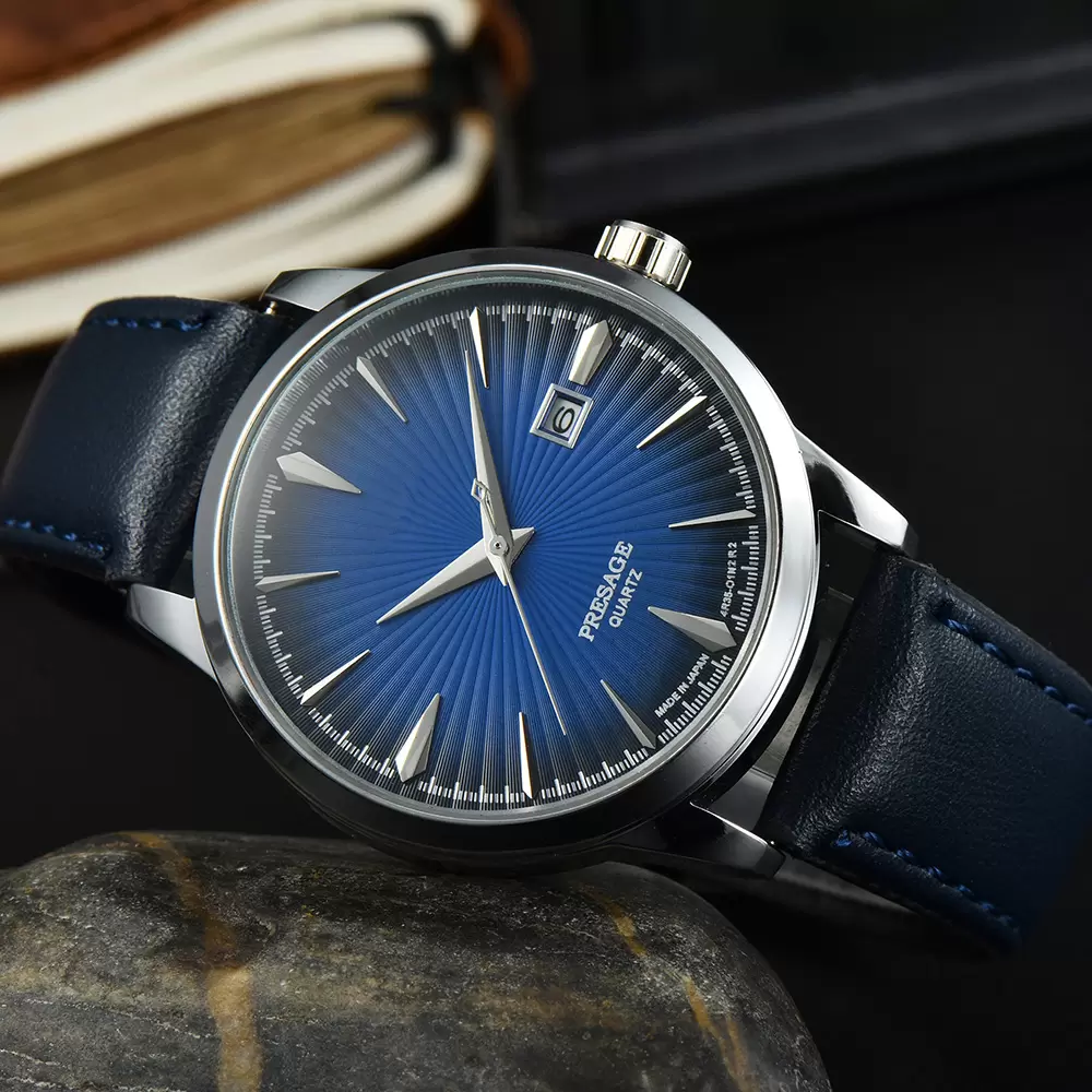 Casual mens watches japan quartz movement watch presage splash waterproof gift wristwatch leather strap auto date battery analog clock Montre De Luxe, Split
Casual mens watches japan quartz movement watch presage splash waterproof gift wristwatch leather strap auto date battery analog clock Montre De Luxe, Split