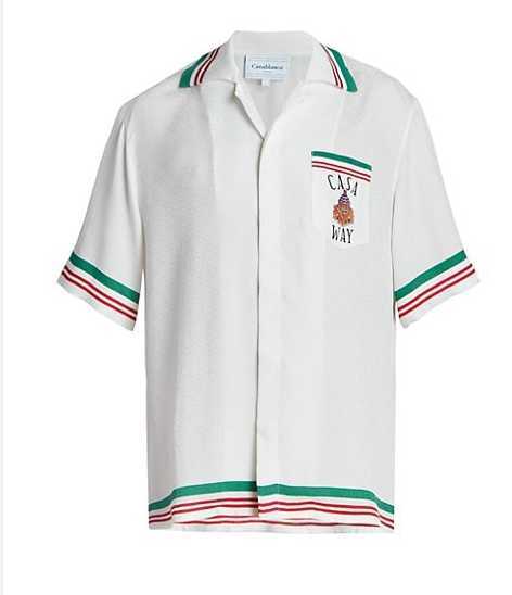 23ss New Casablanca Designer Shirt Men and Women Castle Flowers Fashion Same White Twill Silk Short-sleeved Shirt, White3
23ss New Casablanca Designer Shirt Men and Women Castle Flowers Fashion Same White Twill Silk Short-sleeved Shirt, White3