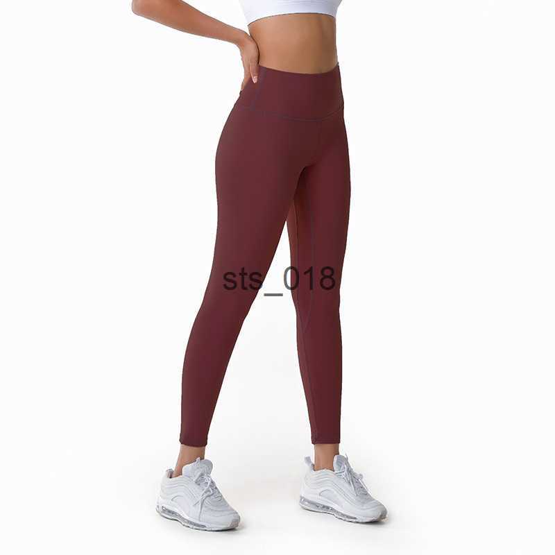 Yoga Outfit LL Solid Color Women Yoga pants High Waist Sports Gym Wear Leggings Elastic Fitness Lady Outdoor Sports Pants T230228