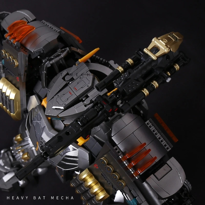 MOC League Heavy Bat Mecha Robot Building Blocks Difficulty Destroyer Fenrir Armor Super Heroes Batmach Assembly Children Christmas Gifts Boys Toys K8