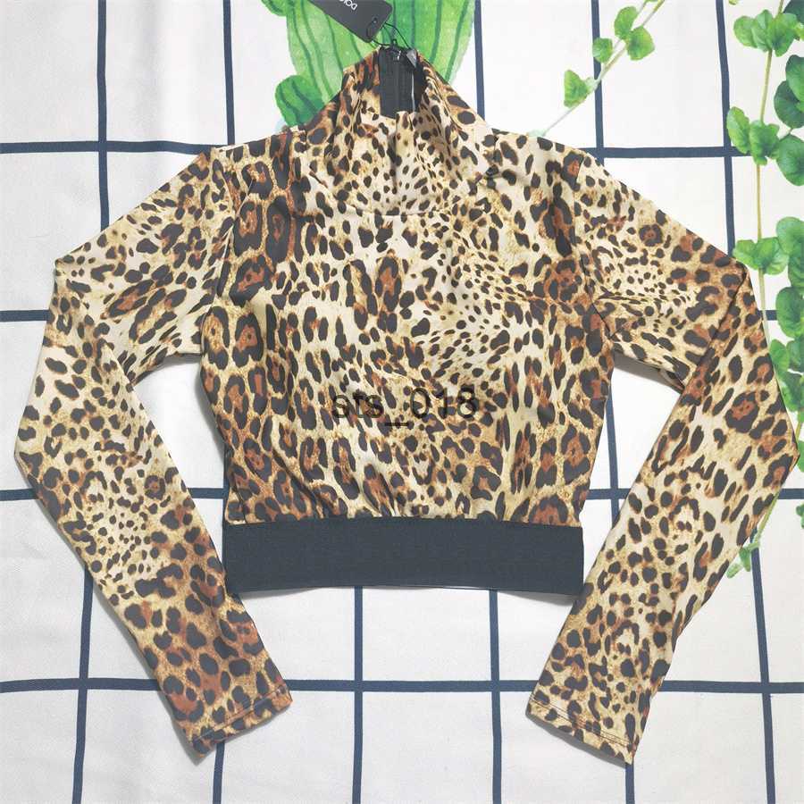 Swim wear Cheetah Swim Wear Women's Two Piece Pants Tracksuits Yoga Suits Leopard Black Print Long Sleeves Waist Slim Leggings Sport Suit T230228
