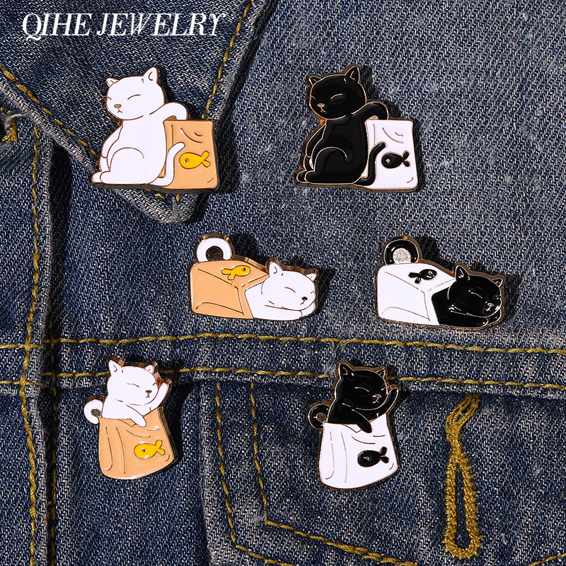 Black White Cat Enamel Pin Cartoon Fish Brooch Badge Jewelry Accessories Backpack Sweater Lapel Jewelry Wholesale Gifts Friends
Black White Cat Enamel Pin Cartoon Fish Brooch Badge Jewelry Accessories Backpack Sweater Lapel Jewelry Wholesale Gifts Friends