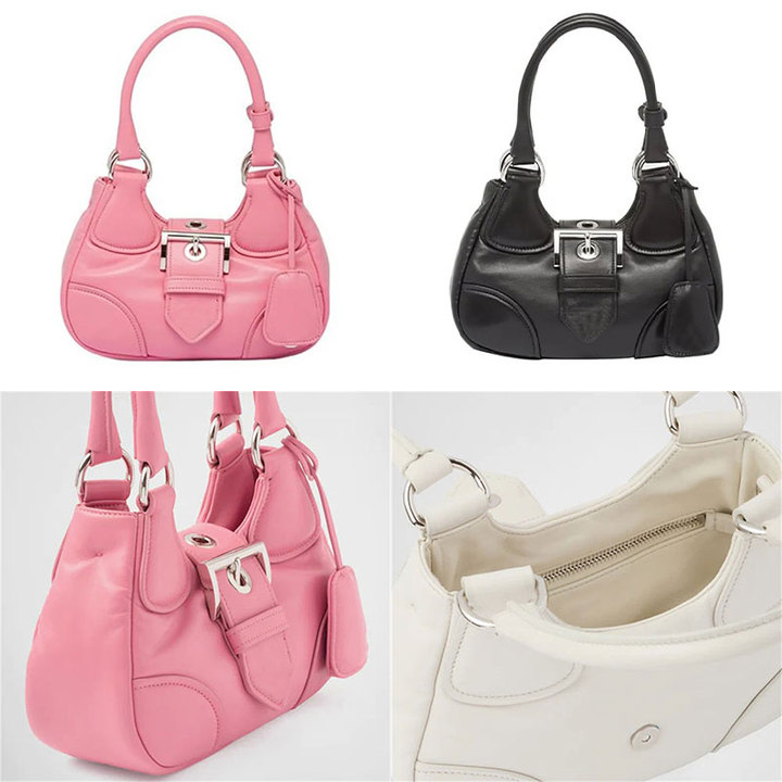 Moon Padded Nappa Leather Bag Designers Women Ton-sur-ton Tote Metal Hardware Hobo Magnetic Closure Shoulder Bags Underarm Handbag