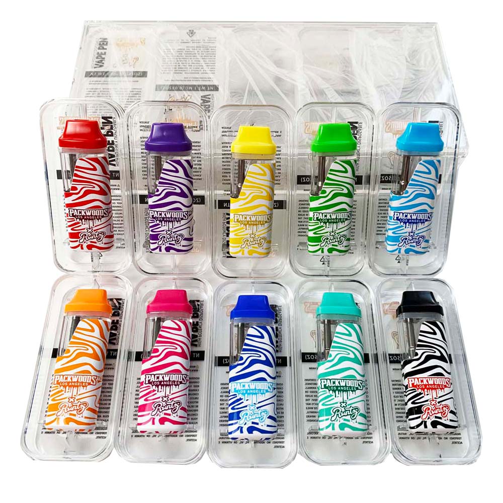 New Packwoods x Runtz Disposable Vape Pens E cigarettes Starter kit 360mAh Rechargeable Battery empty 1.0 grams cartridges 1ml pods with acrylic box packaging
New Packwoods x Runtz Disposable Vape Pens E cigarettes Starter kit 360mAh Rechargeable Battery empty 1.0 grams cartridges 1ml pods with acrylic box packaging