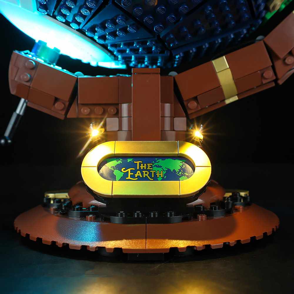 The Earth Globe With Light Building Blocks Bricks MOC 95335 2585PCS 21332 Children Earth Model Assemble Ideas Kids Creative Christmas Education Toys B