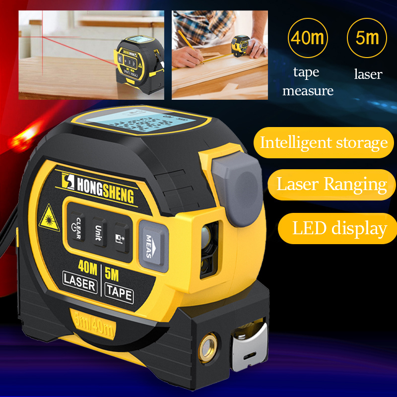 Tape Measures 3 in1 Laser Rangefinder Infrared Measure High-precision Backlight Distance Meter Electronic Cross Line Area Measuring Ruler 230227