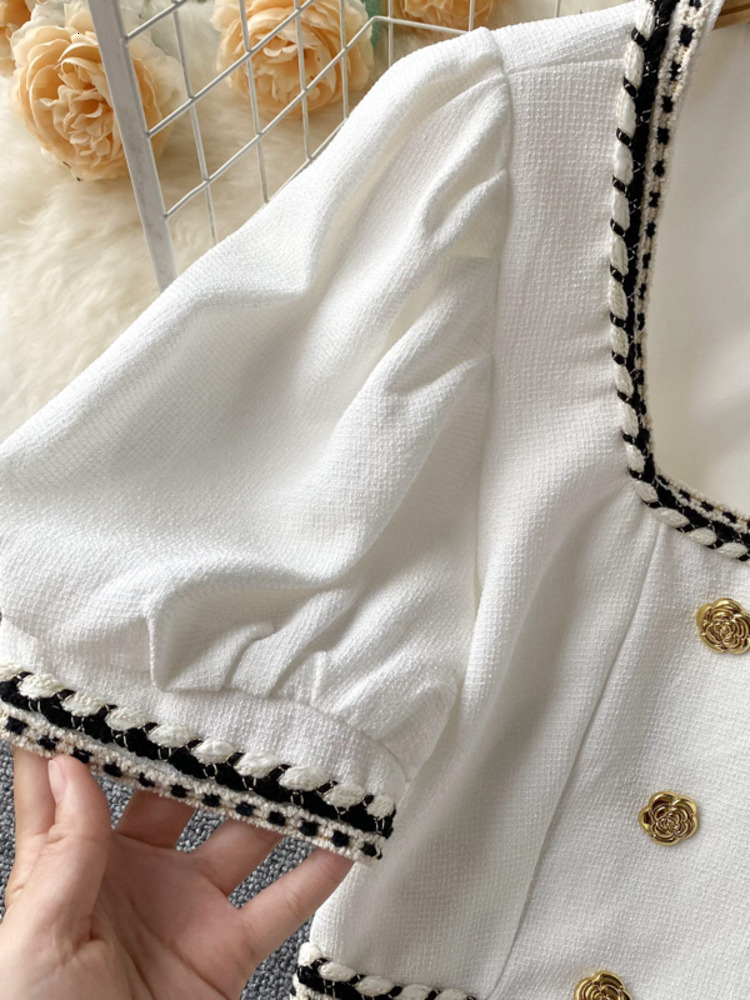 Womens Two Piece Pants French Streetwear Small Fragrance Pants Suits Women Short Jacket Coat Crop Top High Waist Shorts Sets Summer Two Piece Set 2302