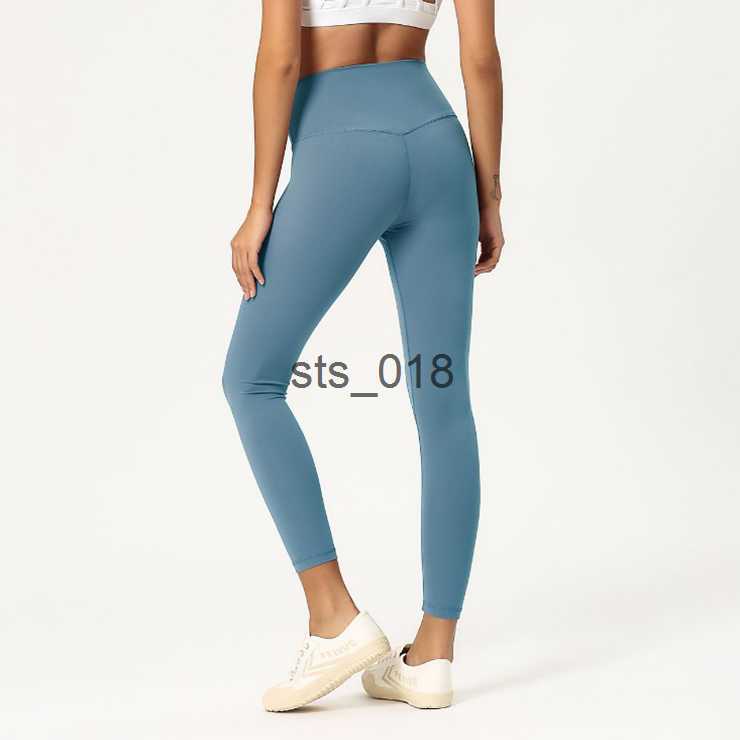 Yoga Outfit LL Solid Color Women Yoga pants High Waist Sports Gym Wear Leggings Elastic Fitness Lady Outdoor Sports Pants T230228