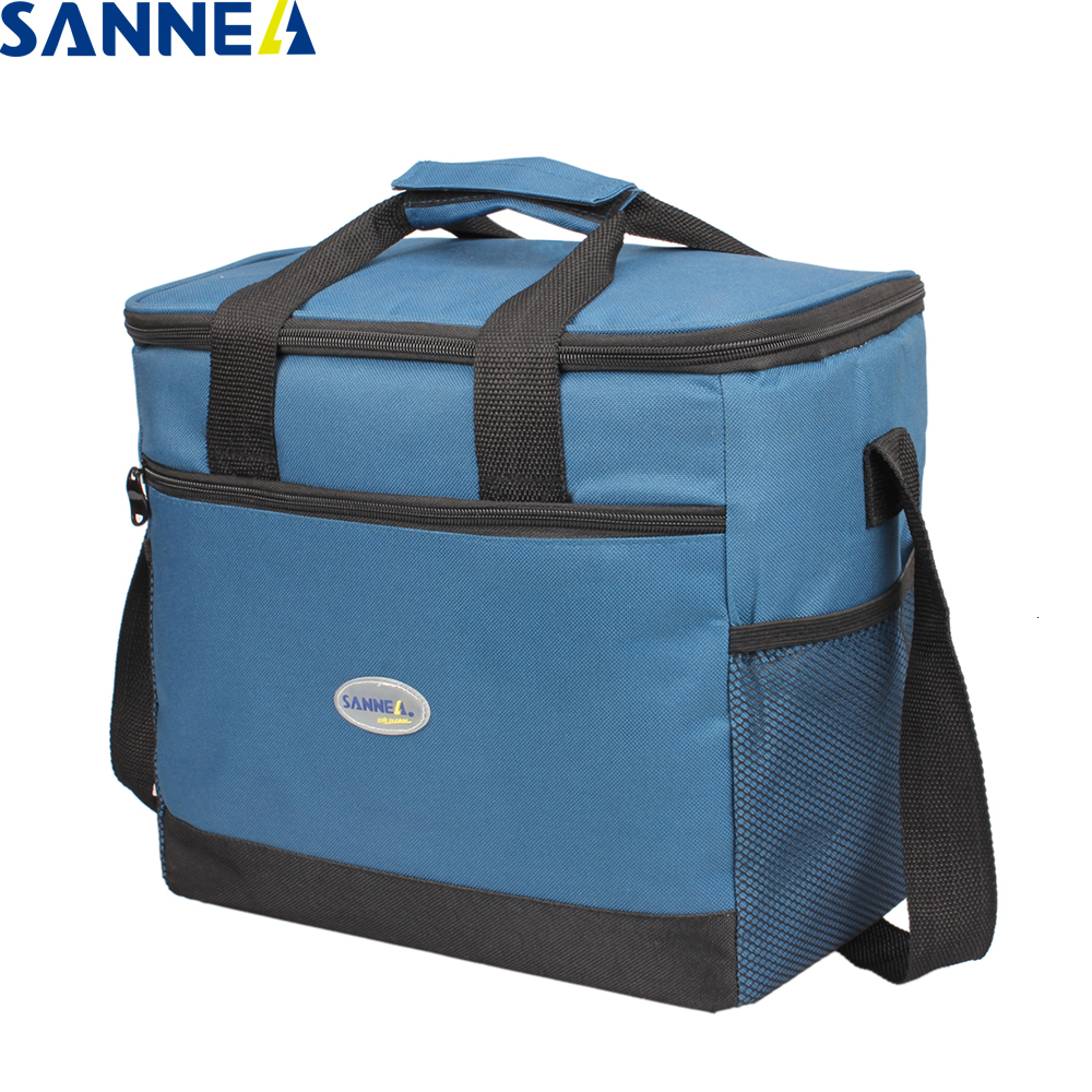 Ice PacksIsothermic Bags SANNE 16L Big Capacity Thermal Picnic Tote Food Storage Cooler Bag for Family Insulated Ice Cooler Bags for Women Men Outdoor