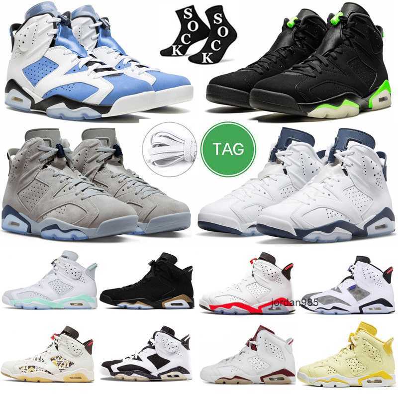 Midnight Navy men basketball shoes 6 6s Chrome UNC Home Georgetown Carmine British Khaki Electric Green Mint Foam Red Oreo sports sneakers OG designer Shoes