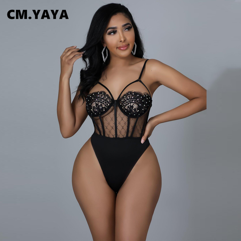 Two Piece Dress CMYAYA Women Diamonds Drill Side High Side Split Midi Maxi Dress and Lace Sleeveless Bodysuit Matching Set 2 Piece Outfit 230228
