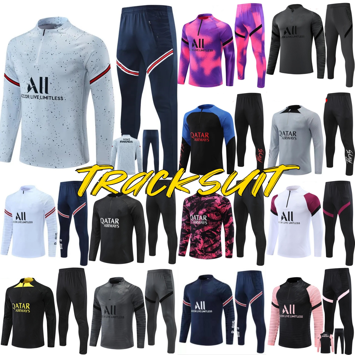 21 22 23 PSGs MBAPPE tracksuit soccer jerseys 2021 2022 2023 Classic style Paris Training Suit Half Long sleeve SERGIO RAMOS VERRATTI ICARDI adult football uniforms, 17
21 22 23 PSGs MBAPPE tracksuit soccer jerseys 2021 2022 2023 Classic style Paris Training Suit Half Long sleeve SERGIO RAMOS VERRATTI ICARDI adult football uniforms, 17