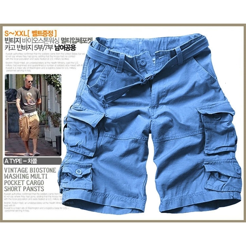 Men's Shorts Summer Multi-pocket Camouflage Mens Shorts Casual Loose Camo Knee-length Mens Cargo Shorts With Belt S-3XL 230531