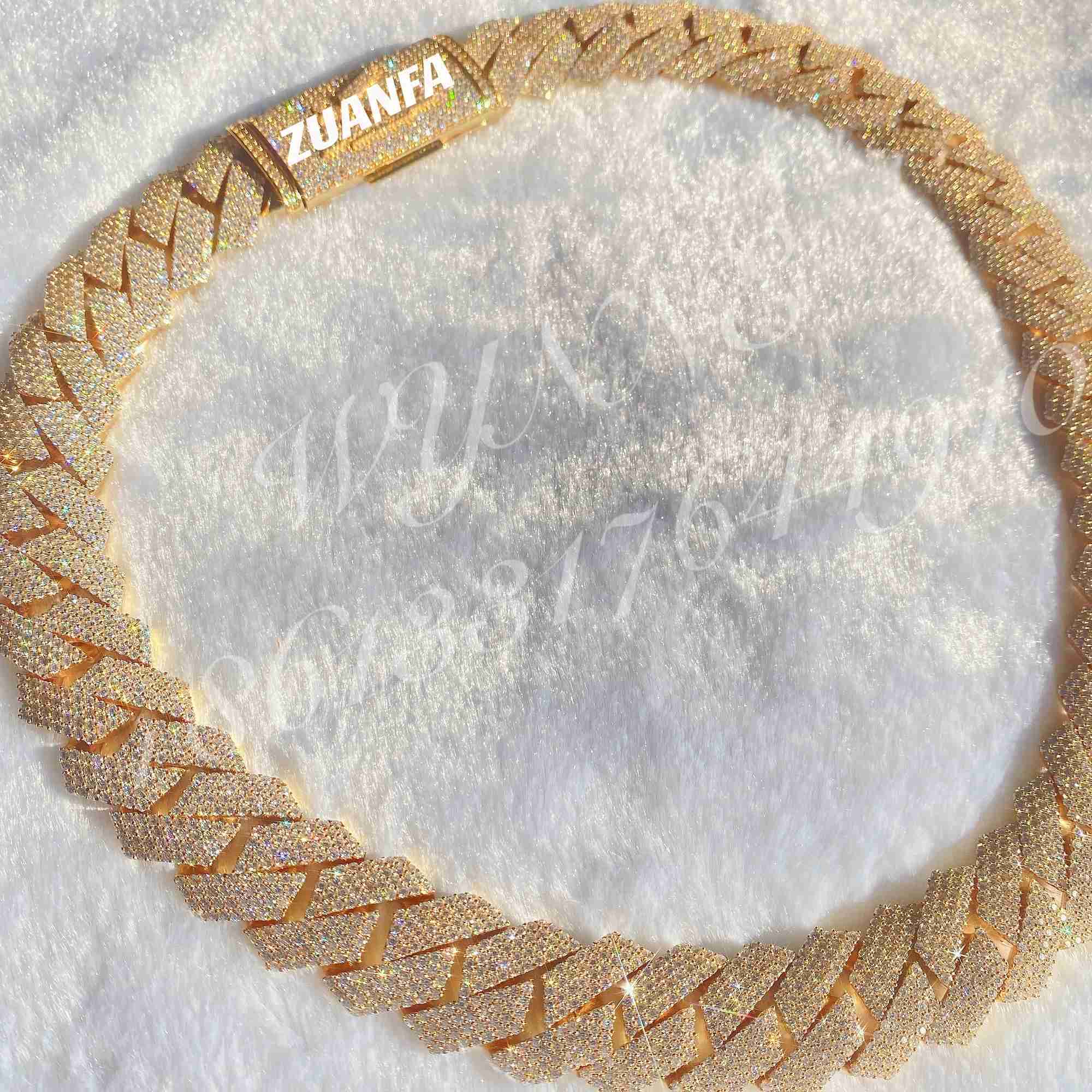 necklace Cuban Link Chain moissanite chain Heavier Big Guy 20mm 4 Row Diamonds 925 Sterling Silver Iced Out Vvs Moissanite Diamond