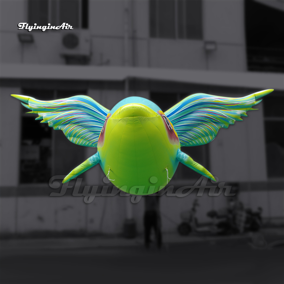 Fantastic Hanging Large Inflatable Flying Fish Balloon Sea Theme Decorations Cartoon Animal With Wings For Aquarium Event