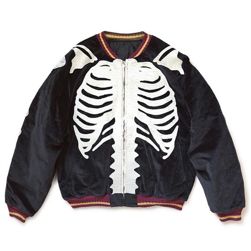 Men's Jackets KAPITAL 20AW Bone Rib Skeleton Embroidery Velvet Men's And Women's Jacket For Men Wome 230531