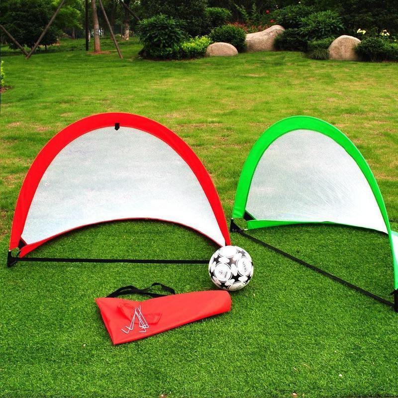 Balls 1PC Portable Soccer Football Goal Net Folding Training Goal Net for Kids Children Indoor Outdoor Play Toy Folding Soccer Goal 230531