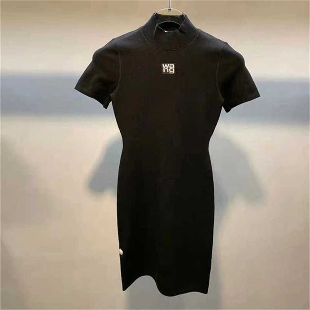 Dawang' half collar designer Alexander women' dress summer solid color embroidery wangs slim fit waist bag skirt short sleeve knitted SS81, Black
Dawang' half collar designer Alexander women' dress summer solid color embroidery wangs slim fit waist bag skirt short sleeve knitted SS81, Black