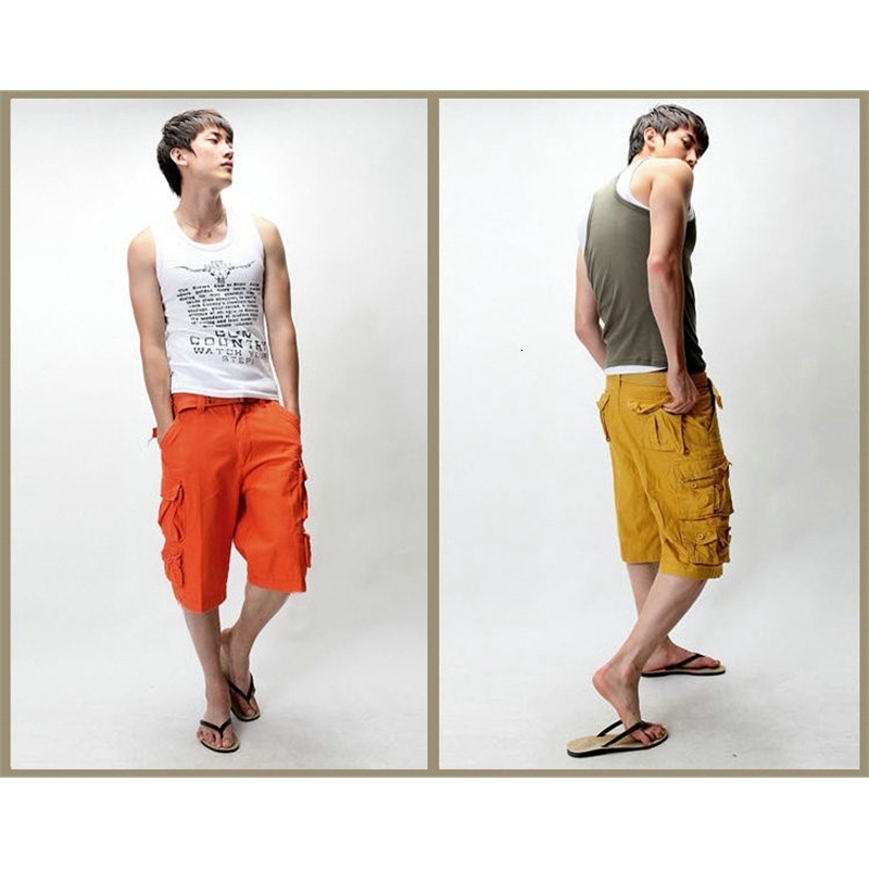 Men's Shorts Summer Multi-pocket Camouflage Mens Shorts Casual Loose Camo Knee-length Mens Cargo Shorts With Belt S-3XL 230531