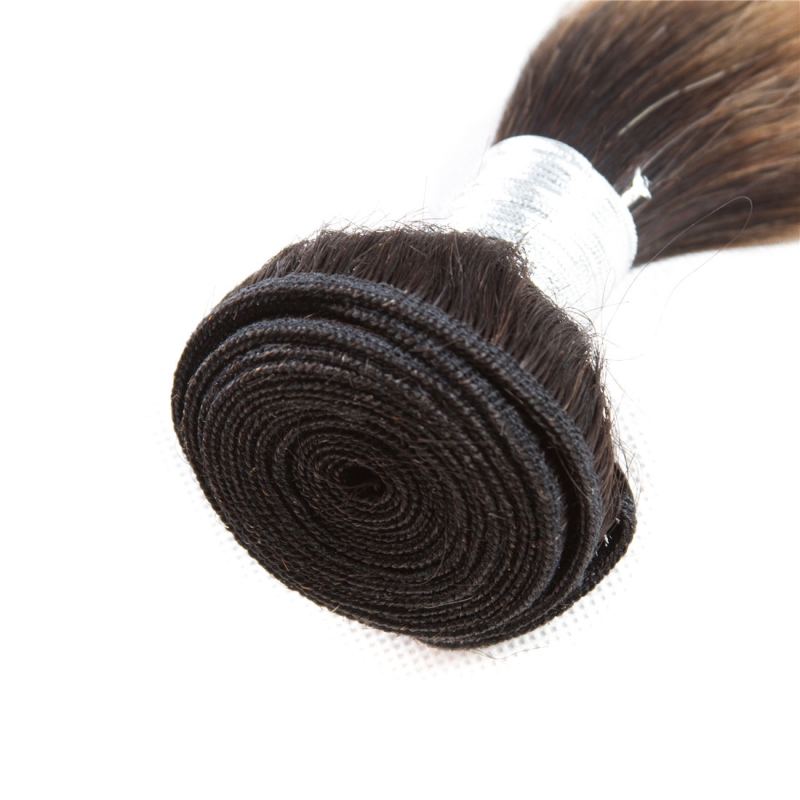 Peruvian Virgin Hair Double Wefts With 13X4 Lace Frontal Free Part Body Wave 10-30inch Ombre Color 1B/27#