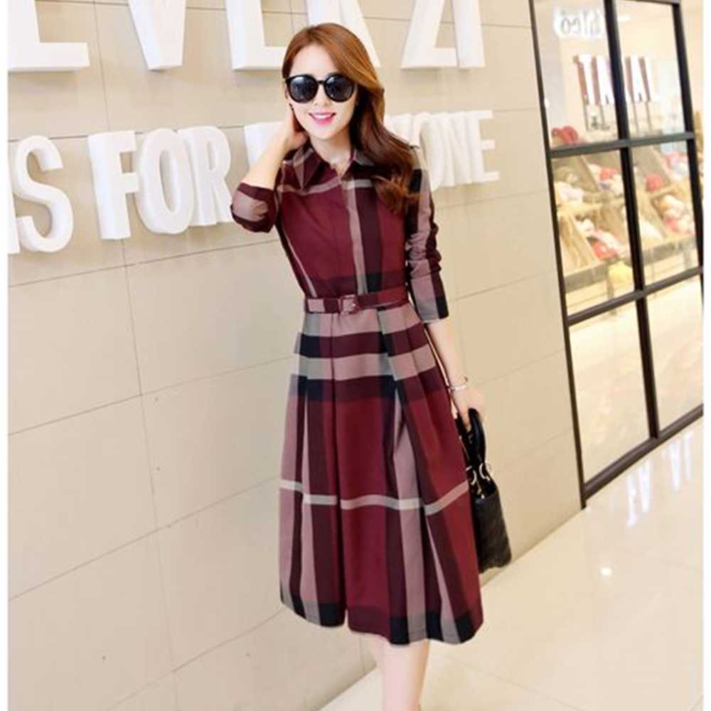 Designer Spring Women Dress Summer Long Sleeve Stand Collar Plaid Party Work Business Shirt Dresses Clothing 1PY7, Blue
Designer Spring Women Dress Summer Long Sleeve Stand Collar Plaid Party Work Business Shirt Dresses Clothing 1PY7, Blue
