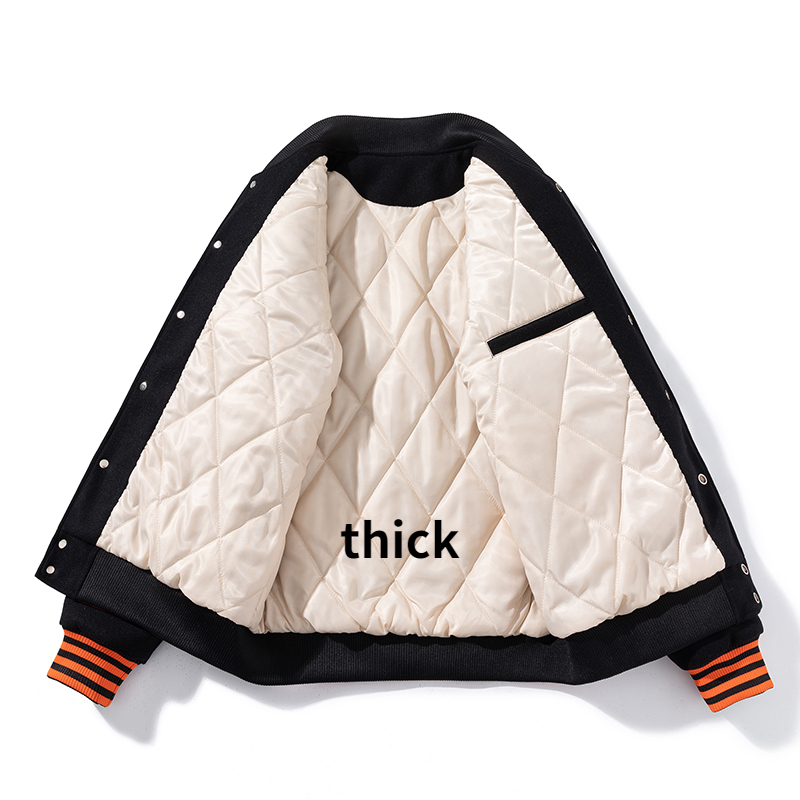 Mens Jackets Embroidery Varsity Jacket Men Women Letter Winter American Baseball Jacket Hip Hop Woolen Coat Thick Warm Outwear Parkas Brown