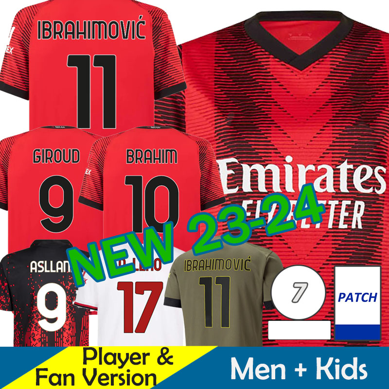 AC MilAns Soccer Jerseys Maglia Kid Kit 23/24 Home Football Shirt 2023 2024 MiLAno Maglie da Calcio Training Away 3rd 4th Fans Player Version IBRAHIMOVIC GIROUD BRAHIM
AC MilAns Soccer Jerseys Maglia Kid Kit 23/24 Home Football Shirt 2023 2024 MiLAno Maglie da Calcio Training Away 3rd 4th Fans Player Version IBRAHIMOVIC GIROUD BRAHIM