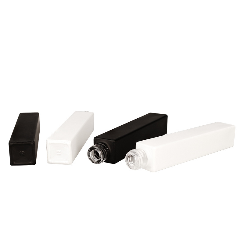 10ml Matte Black Glass Spray Perfume Bottles Square Bottle Portable Refillable Cosmetic Dispenser Containers