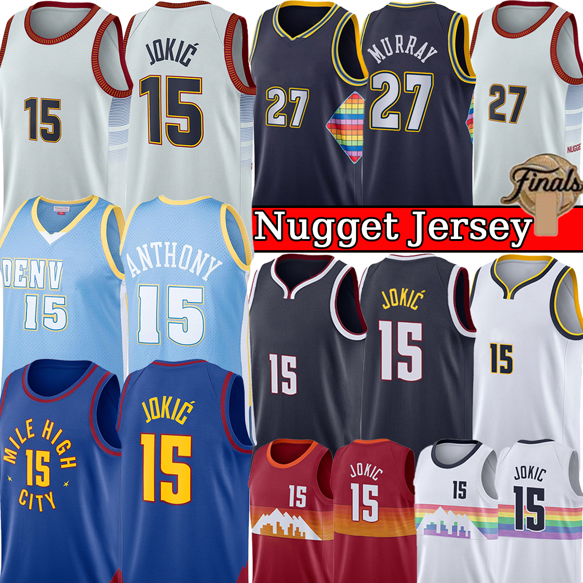 Jokic''Nuggets" Basketball Jersey Jamal Murray Carmelo 15 Anthony Porter Jr Denvers Nugget Stitched Jersys Retro Mens 2022-23 Finals patch''nBa" City Black White Shirt, +patch jersey
Jokic''Nuggets" Basketball Jersey Jamal Murray Carmelo 15 Anthony Porter Jr Denvers Nugget Stitched Jersys Retro Mens 2022-23 Finals patch''nBa" City Black White Shirt, +patch jersey